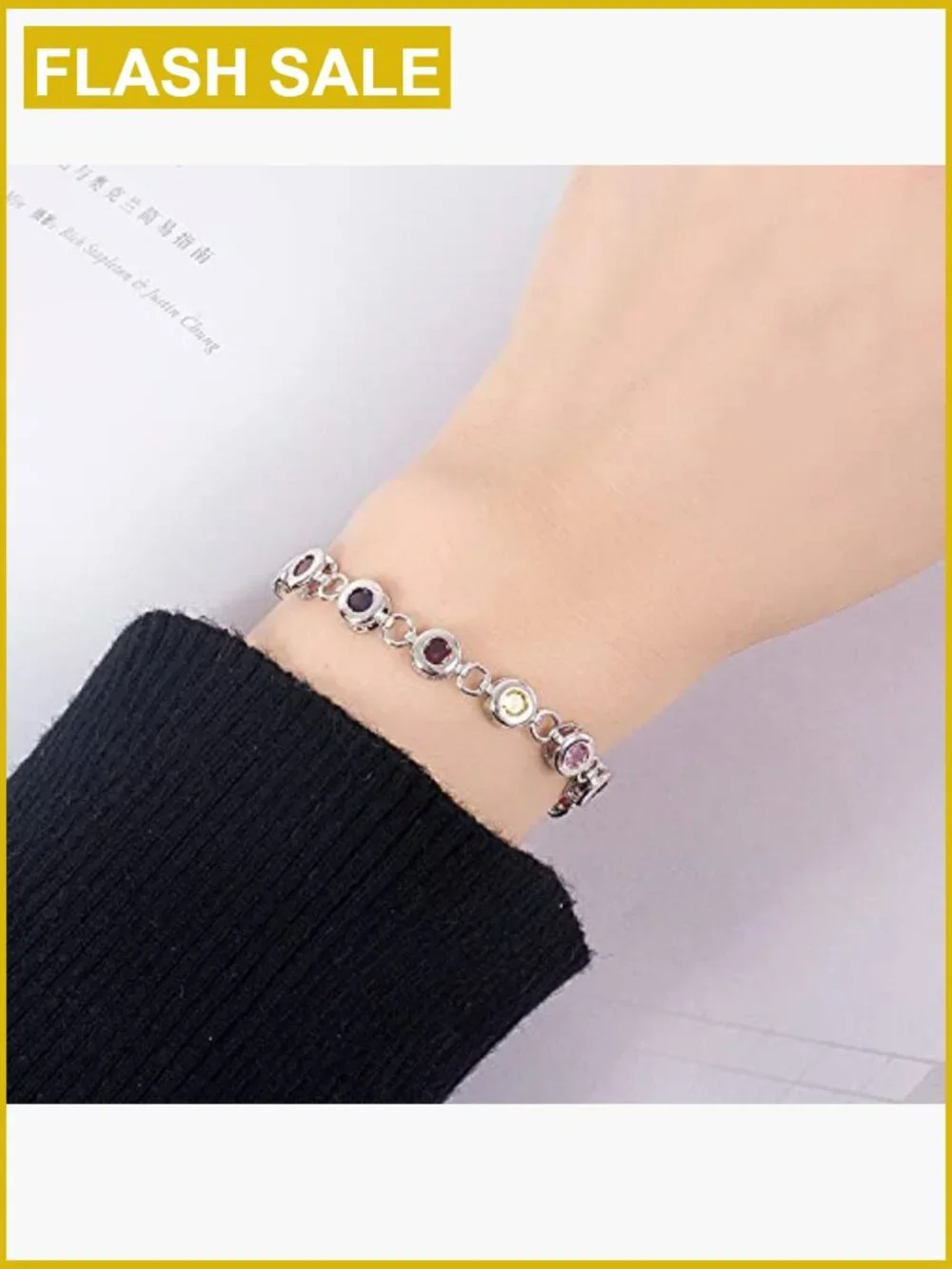 Classic Tennis Bracelet 925 Sterling Silver Cubic Zirconia Crystals Bangle 8